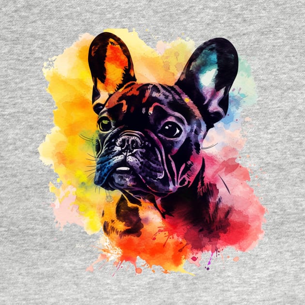 French Bulldog Watercolor Pop Art Design for Dog Lovers by karishmamakeia